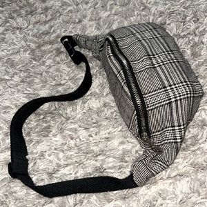 Black and white Plaid fanny pack
